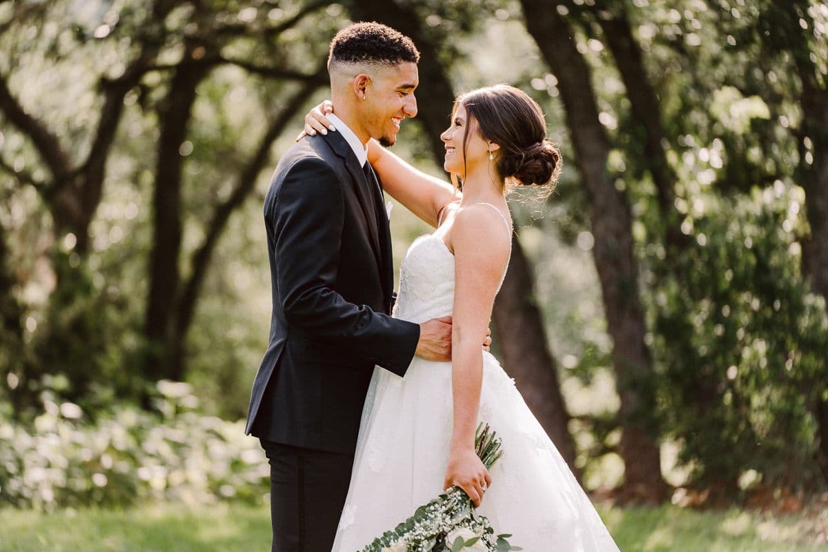 Couple reviewing photos